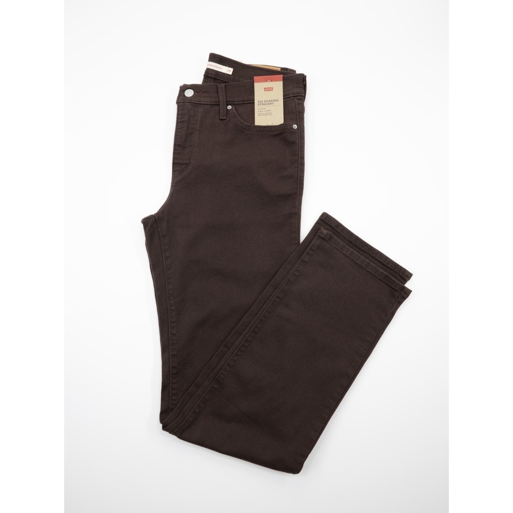 Levi's 314 Women's Shaping Straight Comfort Stretch Denim Jeans Brown Size 26X32